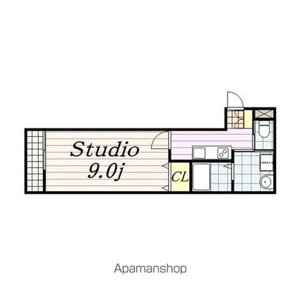 アンプレッセ[1K/29.39m2]の間取図