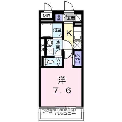 グラン　ソレーユ[1K/25.86m2]の間取図