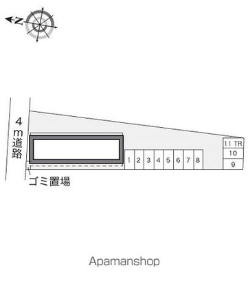 レオパレスグリーンヒル塩尻[1K/23.18m2]の配置図