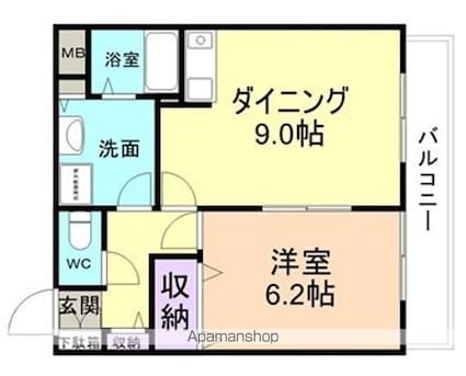 フローラゆう[1LDK/40.33m2]の間取図