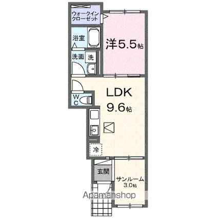 フィオラ[1LDK/40.11m2]の間取図