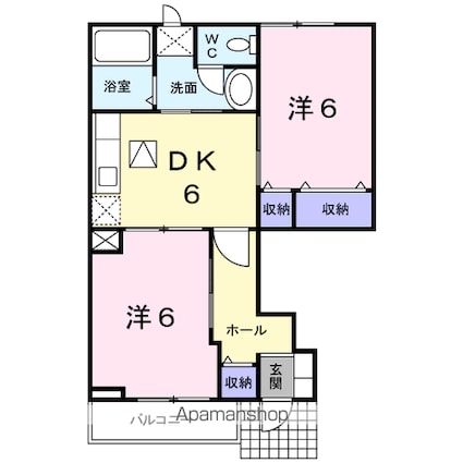 サンヒルズ　Ｃ[2DK/45.82m2]の間取図