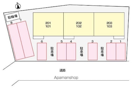 オーブリー栗熊[2DK/47.34m2]の配置図