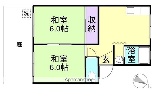 和歌山県和歌山市湊２丁目[2DK/39.25m2]の間取図