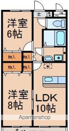 ル　シャトー　ヴェール[2LDK/57.44m2]の間取図