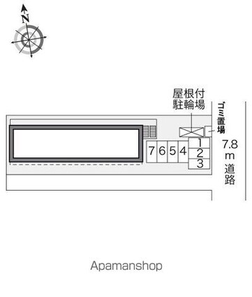 レオパレスリヴィエール[1K/19.87m2]の配置図