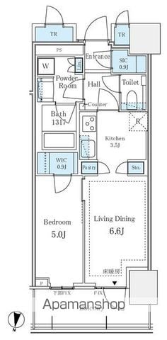 【新宿区西新宿のマンションの間取り】