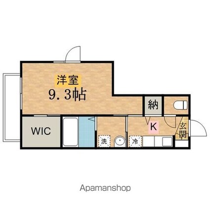 グランレーヴ[1K/30.4m2]の間取図