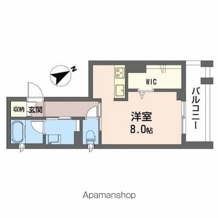 ベレオ大宮[1R/34.45m2]の間取図