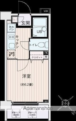 エコロジー都立大学レジデンス[1K/20.16m2]の間取図