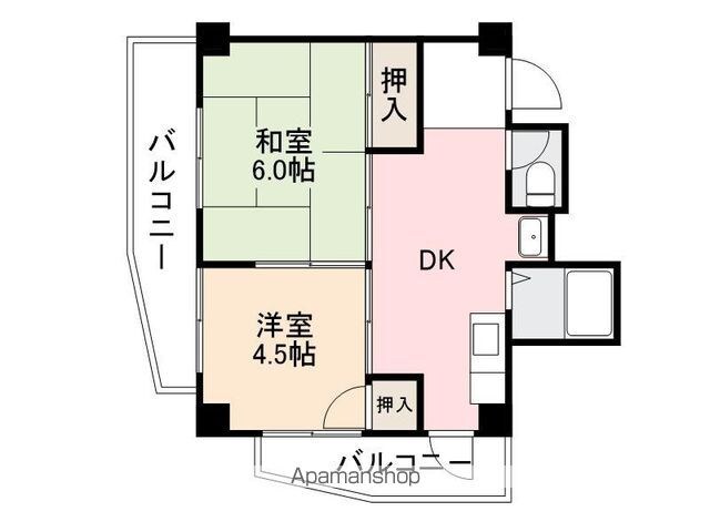 塚本マンション[2DK/40.92m2]の間取図