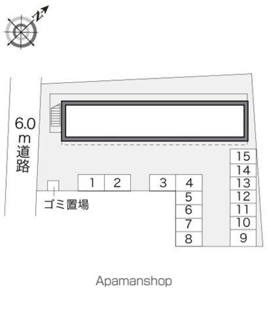 レオパレスドリームコート[1K/22.7m2]の配置図