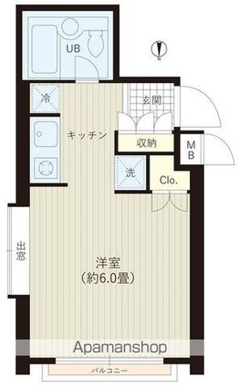 祐天寺スクエア[1K/17.52m2]の間取図