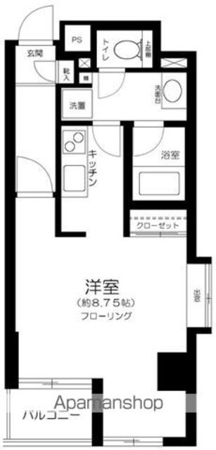 アピス三軒茶屋[1K/30.54m2]の間取図