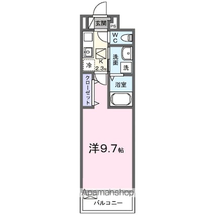 サンクレール[1K/28.87m2]の間取図