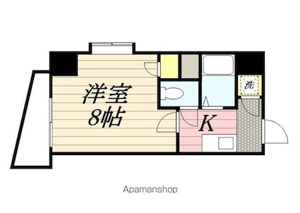 福岡県福岡市博多区千代４丁目[1K/24.12m2]の間取図