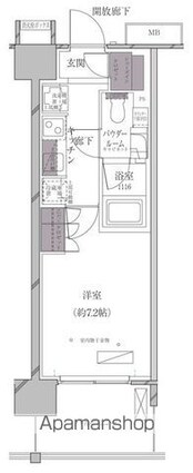 Ａーｓｔａｎｄａｒｄ芝浦[1K/25.5m2]の間取図