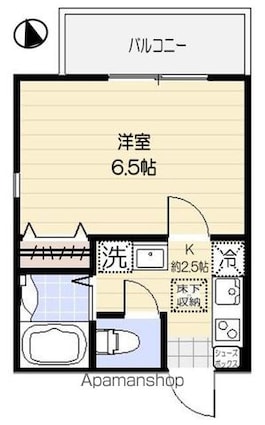 リレア八王子[1K/20.04m2]の間取図