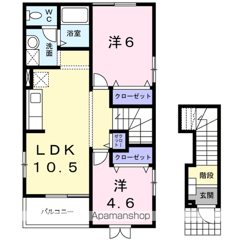 ラヴィーナⅥ 201 ｜ 和歌山県和歌山市秋月149-1（賃貸アパート2LDK・2階・51.67㎡） その2