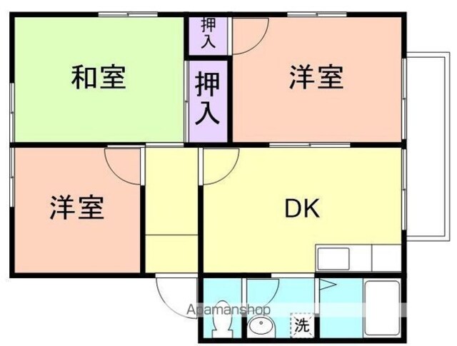 和歌山県和歌山市船所[3DK/46.8m2]の間取図