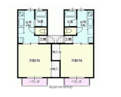 岩手県盛岡市箱清水１丁目[1K/25.46m2]の間取図