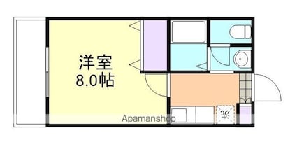 フィオーレ上東Ⅱ[1K/24.84m2]の間取図