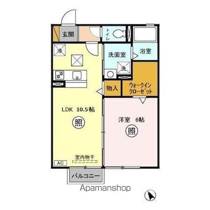 フォレスト自由が丘[1LDK/40.07m2]の間取図