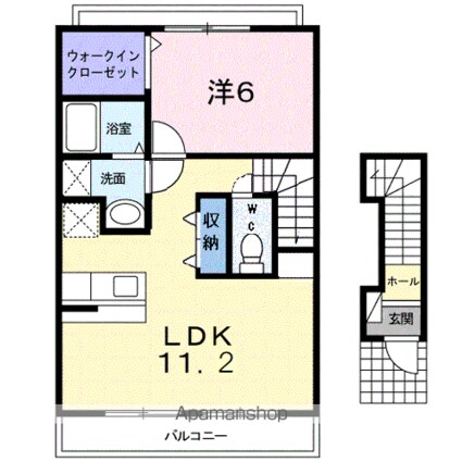プチレジデンスディーヴァＨ[1LDK/46.28m2]の間取図