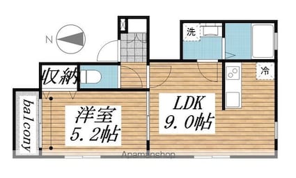東京都練馬区石神井台７丁目[1LDK/36.4m2]の間取図