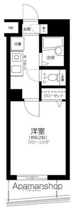 東京都港区西麻布２丁目[1K/19.93m2]の間取図