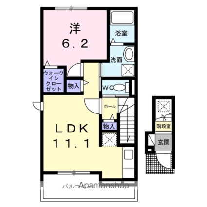 七栄アパート　　　　　　　　　　　　　　　　　　　　　　　　[1LDK/44.33m2]の間取図