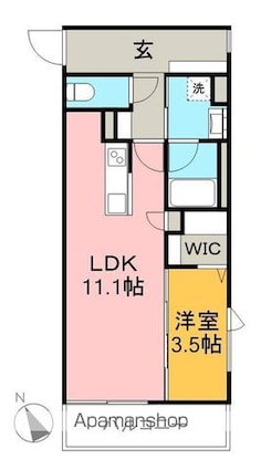 Ｊ．リヴェール高知一宮[1LDK/40.42m2]の間取図