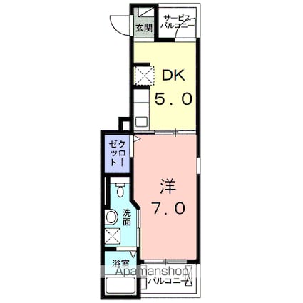 ボヌール・シュン[1DK/29.29m2]の間取図