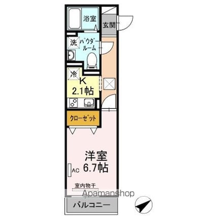 ラプンツェル[1K/27.84m2]の間取図