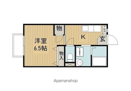 ラ・ヴィ豊平Ａ棟[1K/26m2]の間取図