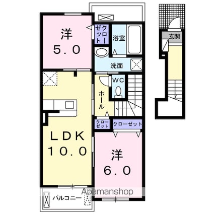 テラ　カーサ　Ａ[2LDK/53.75m2]の間取図