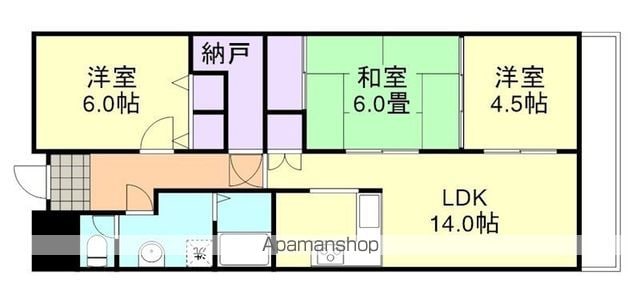 ブランシャトー[3LDK/71.88m2]の間取図