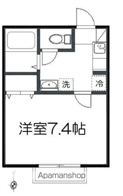 モンターニュブランシュ[1K/22.63m2]の間取図