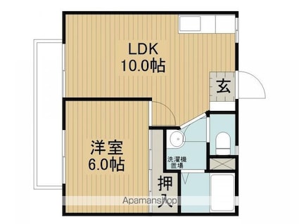 パナハイツセブンＣ棟[1LDK/34m2]の間取図