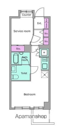 レジディア六本木檜町公園[1R/31.15m2]の間取図