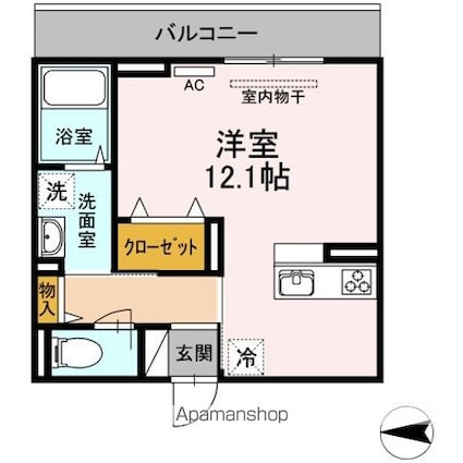 Ｄーｒｏｏｍトラベシア[1R/32.55m2]の間取図