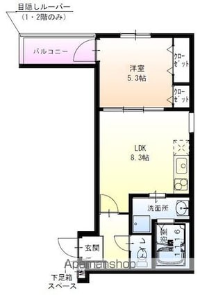 フジパレス東釘貫丁[1LDK/35.46m2]の間取図