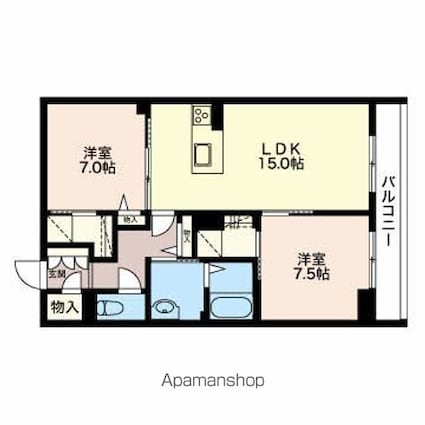 長野県松本市井川城３丁目[2LDK/71.25m2]の間取図