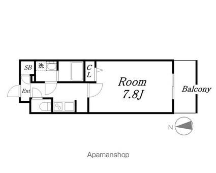 ＳーＲＥＳＩＤＥＮＣＥ尾頭橋ｂｅａｕｔｅ[1K/25.61m2]の間取図