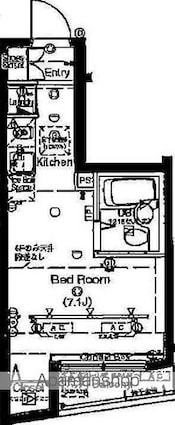 シンシア新宿落合[1K/19.86m2]の間取図