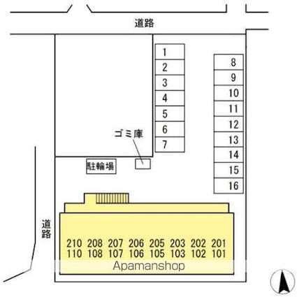 フルジェンテ太田[1R/33.34m2]の配置図