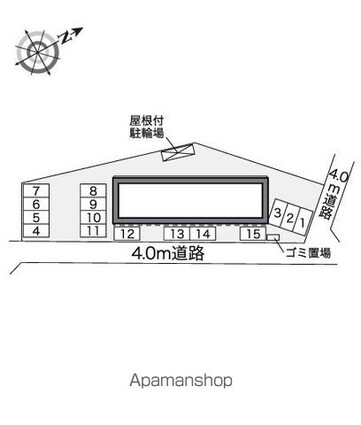 レオネクストショコラ[1K/23.61m2]の配置図