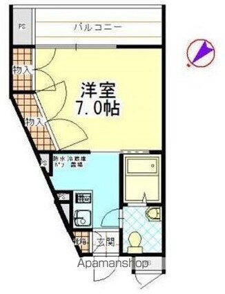 キャステリーノ三宿[1K/25.31m2]の間取図