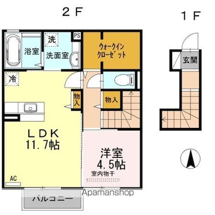 シャトーＫ[1LDK/51.35m2]の間取図
