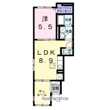 ヴィラ・アルモニア[1LDK/40.11m2]の間取図
